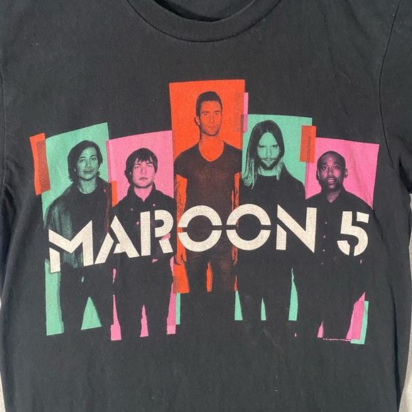 Maroon 5 Concert Tour Band Black Short Sleeve T Shirt 2013 Size Small - Picture 2 of 7